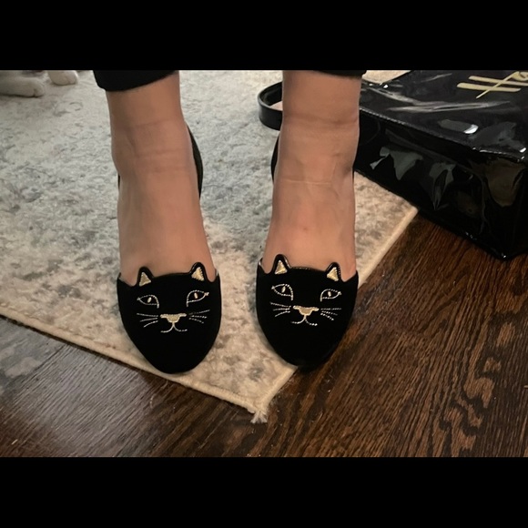 BNIB Charlotte Olympia Velvet Cat slingback heel - Picture 10 of 11